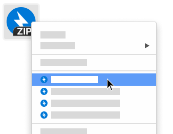 Bandizip Finder Services menu on macOS